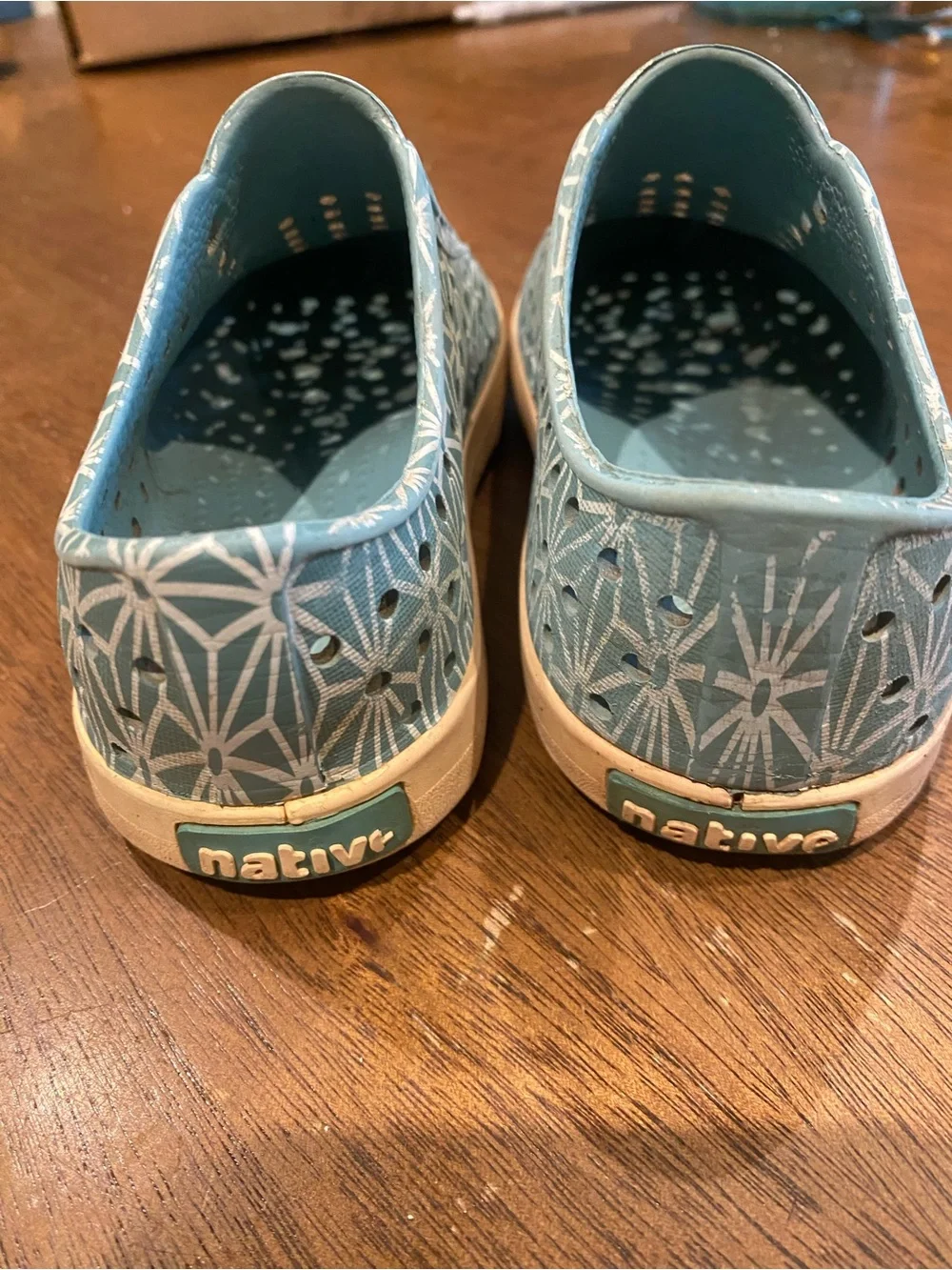 Native Shoes Kids Water Shoes in Light Blue with White Toe